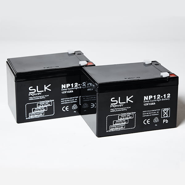 2 x 12v 12ah Mobility Scooter Batteries