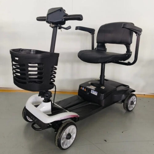 SLK Elite Portable Luxury Mobility Scooter  4mph, Basket, LED Lights, Armrests  White