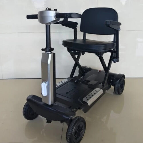 SLK Deluxe Auto-Folding Lightweight Mobility Scooter  Lithium Battery  Silver